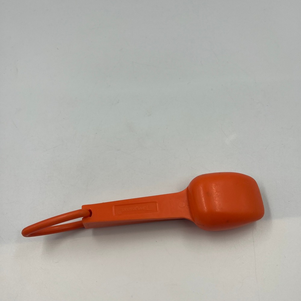 Vintage Tupperware Orange Measuring Spoons Set of 6 Scoop Style with Ring 1260 - Picture 6 of 8